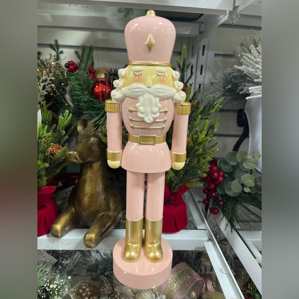 Pink Christmas Nutcracker Cupcakes & Cashmere Gold Resin Figure NWT
